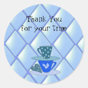 Stapeln von Teacups Runder Aufkleber