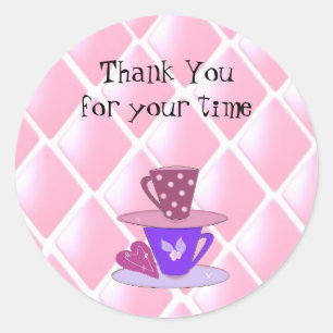 Stapeln von Teacups Runder Aufkleber