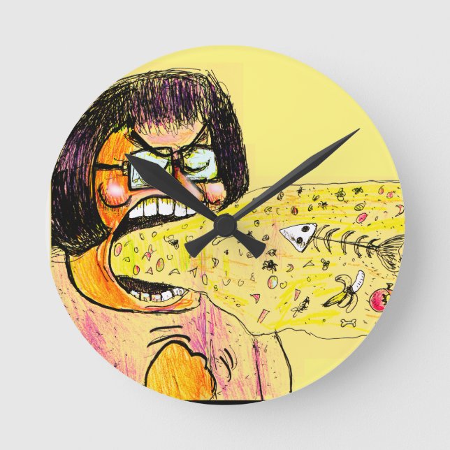 Staphneys besonderer Auswurf Runde Wanduhr (Vorderseite)