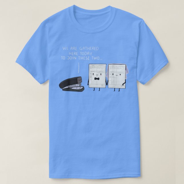 Stapler Punch Groom Bride Ring Ehe Funny Papa T-Shirt (Design vorne)