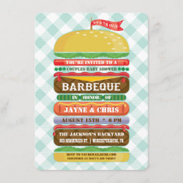 Staplungshamburger-Babyparty-Grill Einladung
