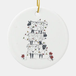 Staplungsschafe am Weihnachten Keramikornament