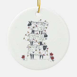 Staplungsschafe am Weihnachten Keramikornament
