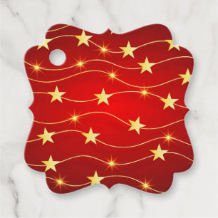 Star Adorned Ruby Red Pattern Geschenkanhänger