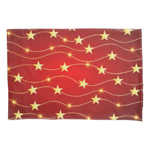 Star Adorned Ruby Red Pattern Kissenbezug