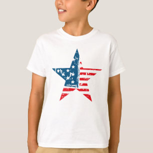 Star American Flag Grunge Vintag Tshirt