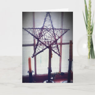 Star and Candle Sticks, Christmas Feiertagskarte