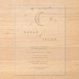 Star and Moon Celestial Wedding Invitation Acryleinladungen