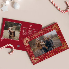 Star Art Deco Foto Happy Holiday Folien Feiertagskarte