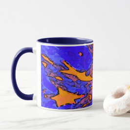 Star Art Tasse mit Navy Blue Handy und Inside