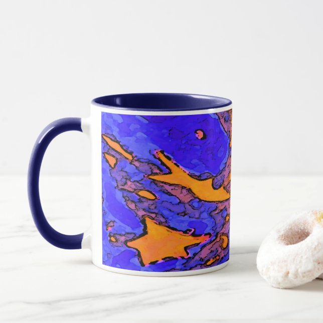Star Art Tasse mit Navy Blue Handy und Inside (Mit Donut)