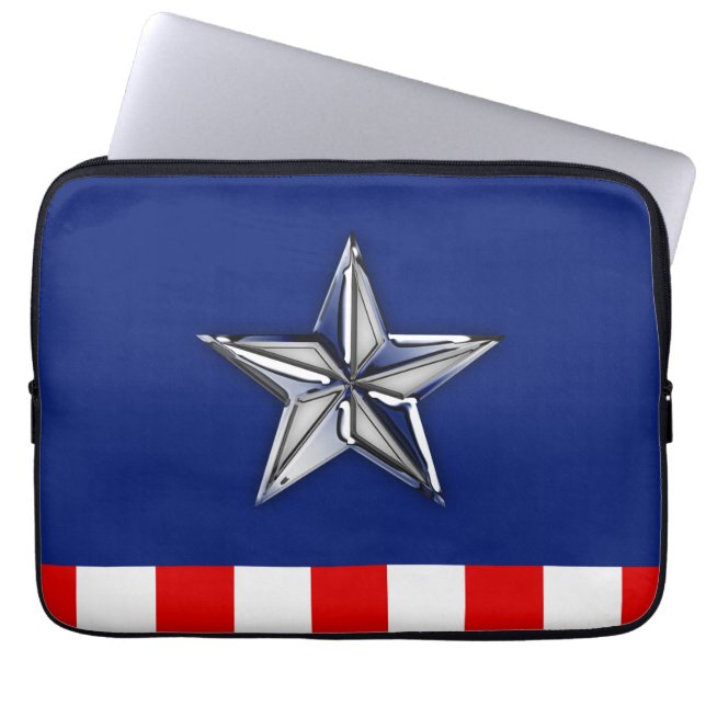 Star auf festliche Patriotische Farben Laptopschutzhülle (Vorderseite)
