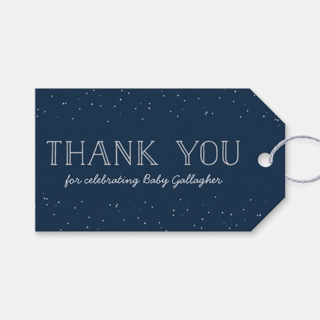 Star Baby Dusche Danke Geschenkanhänger (Vorderseite (Horizontal))