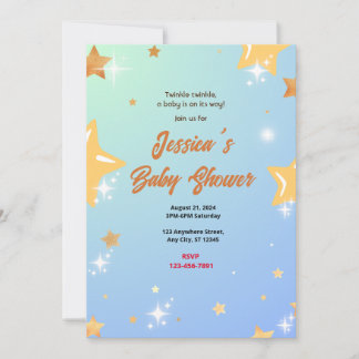 Star Baby Dusche Einladung