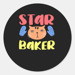 Star Baker Cats Katzenbacken Bake Runder Aufkleber