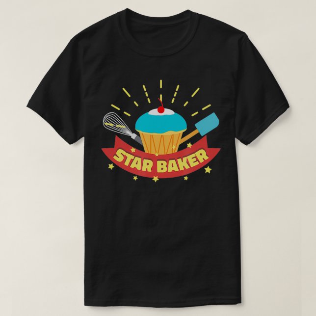 Star Baker I Funny Baking Cupcake Muffin  T-Shirt (Design vorne)