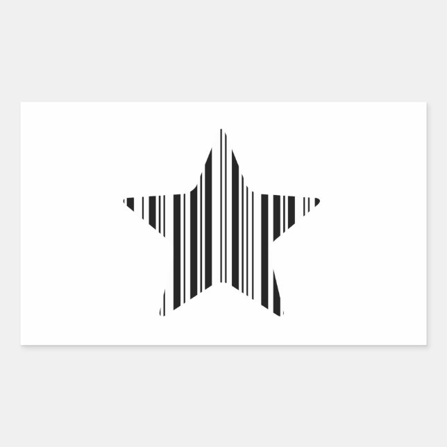 STAR BAR CODE Stellar Barcode Muster Design Rechteckiger Aufkleber (Vorderseite)