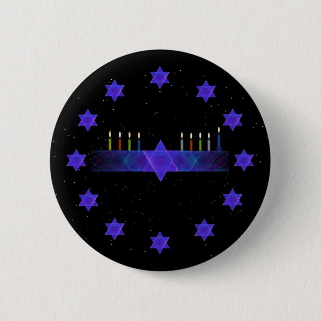 Star Bar Menorah Button (Vorderseite)