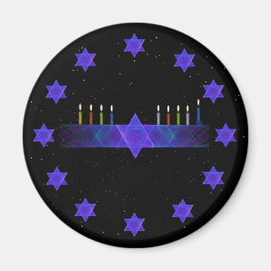 Star Bar Menorah Magnet
