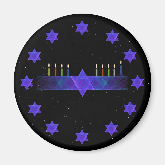 Star Bar Menorah Magnet (Vorne)
