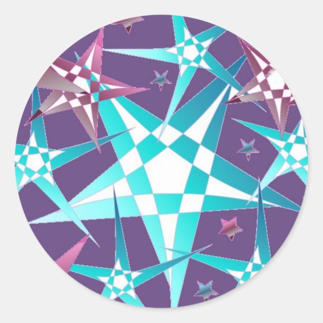 Star Blast Runder Aufkleber (Vorderseite)