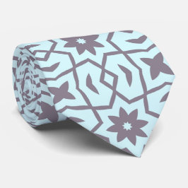 Star-Blume in Grau auf blass blau Krawatte