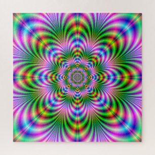 Star-Blume in Neon Puzzle