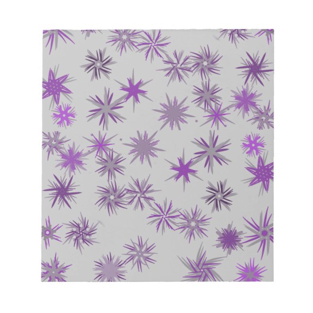 Star-Blume in Weihnachten 2022 weiches lila Silber Notizblock (Vorderseite)