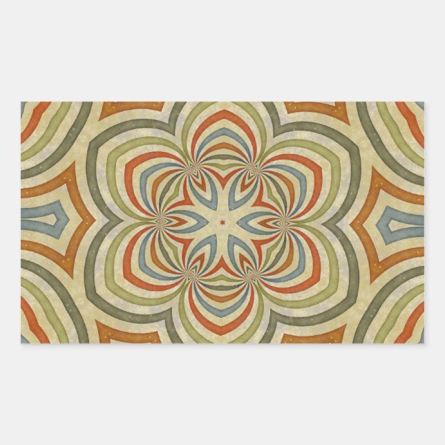 Star Blume Kaleidoscope Mandala Rechteckiger Aufkleber (Vorderseite)