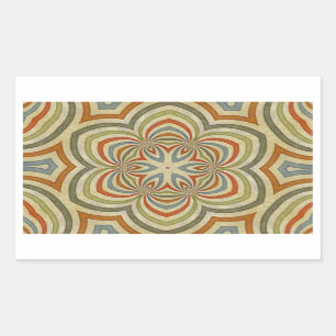 Star Blume Kaleidoscope Mandala Rechteckiger Aufkleber