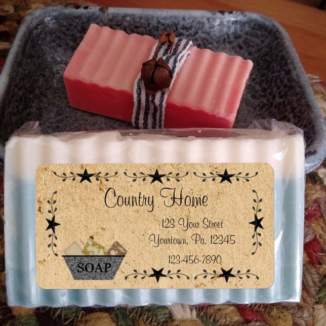 Star Border Soap Business-Label Adressaufkleber (Von Creator hochgeladen)