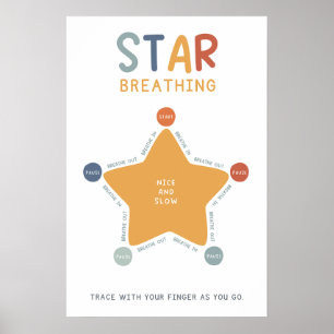 Star Breathing Technique Klassenzimmer Poster