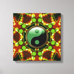 Star Bubbles New Age Yin Yang Wrapped Canvas Leinwanddruck
