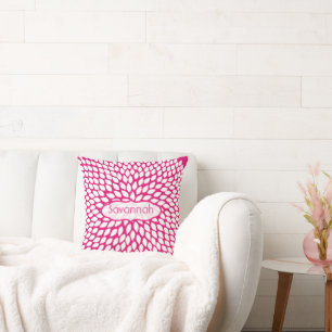 Star Burst Blume Girl Wirbel Fuchsia Pillow Kissen