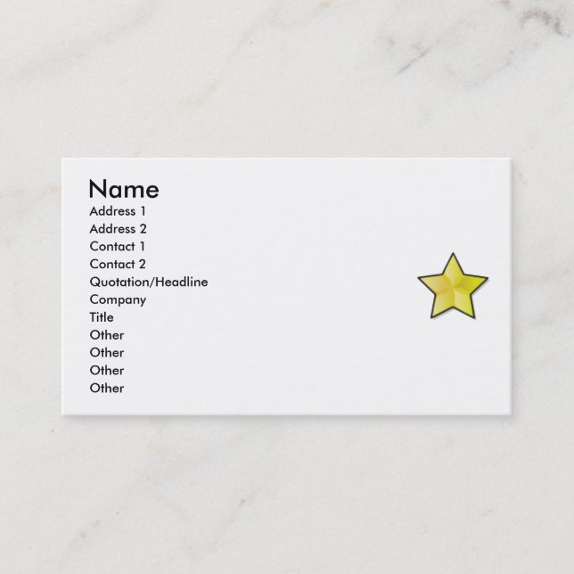 Star Business Card Visitenkarte (Vorderseite)