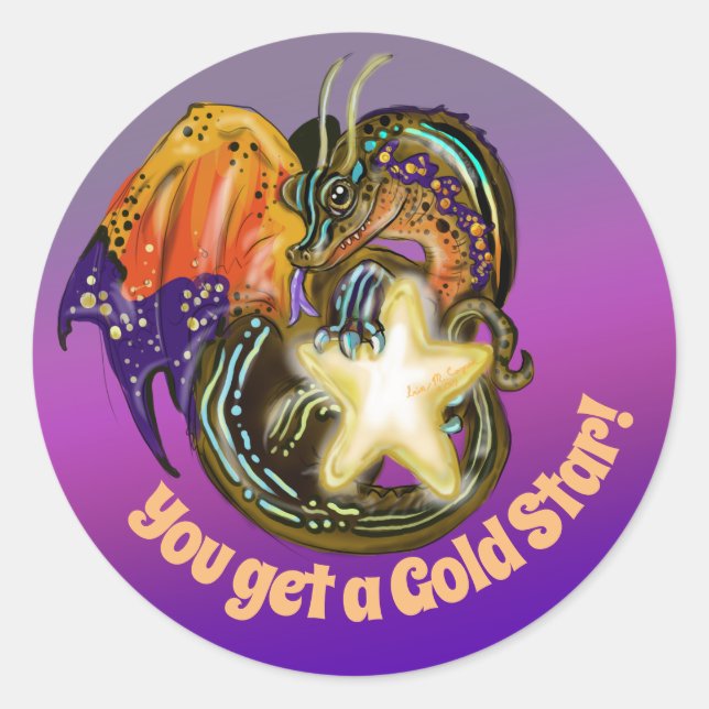 Star Catcher Glows Star Dragon Runder Aufkleber (Vorderseite)