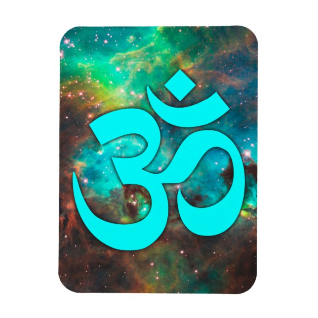 Star Cluster Aqua Om Symbol Magnet (Vertikal)