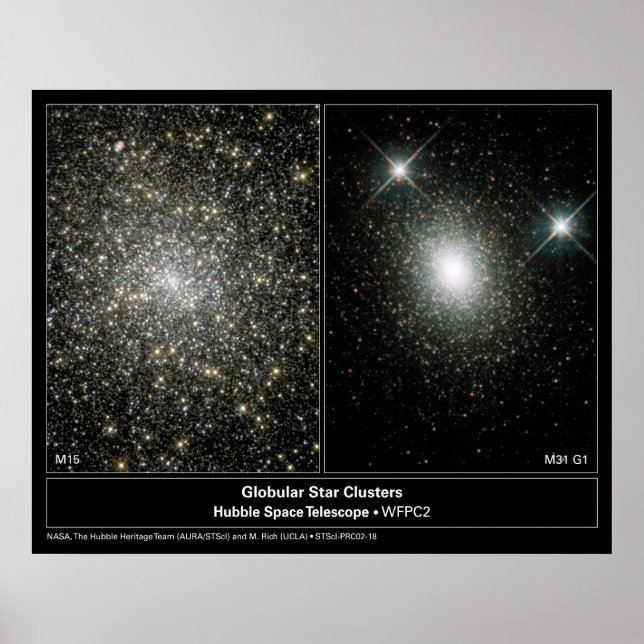Star Cluster Hubble Telescope-Foto Poster (Vorne)