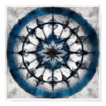 Star Compass Mandala Square Poster