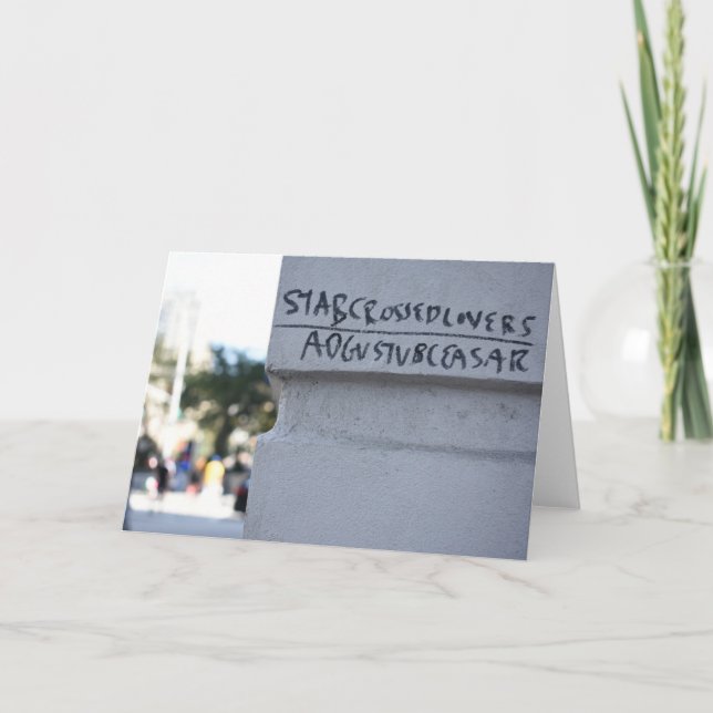 Star Crossed Lovers Shakespeare Graffiti NYC Karte (Vorderseite)