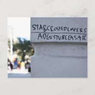 Star Crossed Lovers Shakespeare Graffiti NYC Postkarte