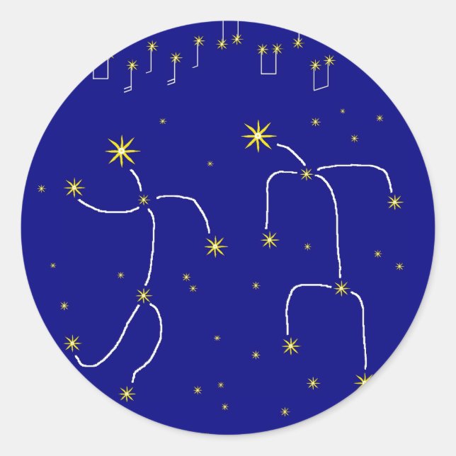 Star Dance Runder Aufkleber (Vorderseite)