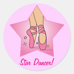 Star Dancer mit Ballettschuhen Runder Aufkleber