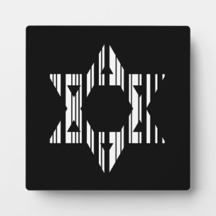 STAR DAVID BAR CODE Judaism Muster Design Fotoplatte