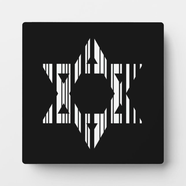 STAR DAVID BAR CODE Judaism Muster Design Fotoplatte (Vorderseite)