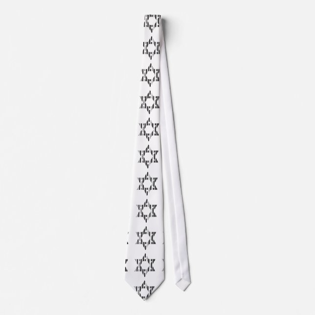 STAR DAVID BAR CODE Judaism Muster Design Krawatte (Vorderseite)