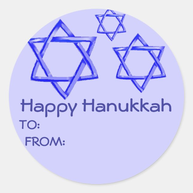 STAR DAVID HAPPY HANUKKAH STICKERS (Vorderseite)