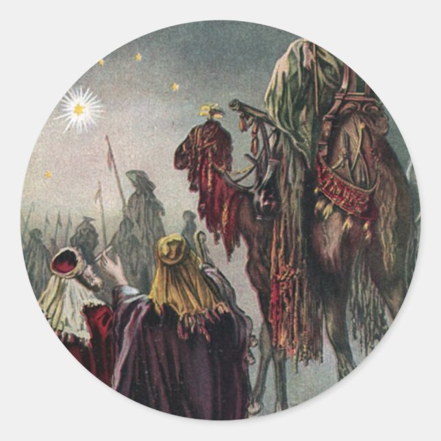 Star der Bethlehem-Aufkleber Runder Aufkleber (Vorderseite)