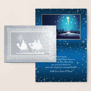 Star der Bethlehem Luxury Real Foil Weihnachtskart Folienkarte