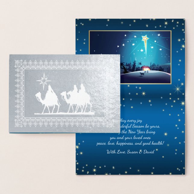 Star der Bethlehem Luxury Real Foil Weihnachtskart Folienkarte (Anzeige)